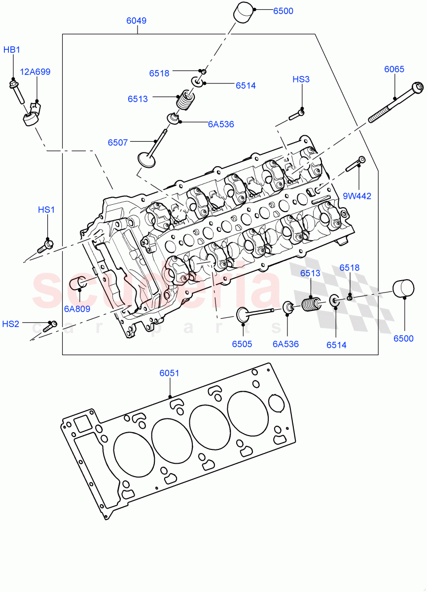 Cylinder Head(5.0L OHC SGDI SC V8 Petrol - AJ133)((V)FROMAA000001) of Land Rover Land Rover Range Rover Sport (2010-2013) [5.0 OHC SGDI SC V8 Petrol]