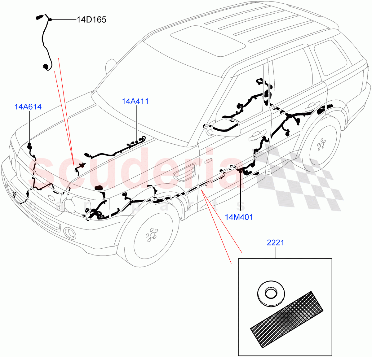 Electrical Wiring - Chassis((V)FROMAA000001) of Land Rover Land Rover Range Rover Sport (2010-2013) [3.0 Diesel 24V DOHC TC]