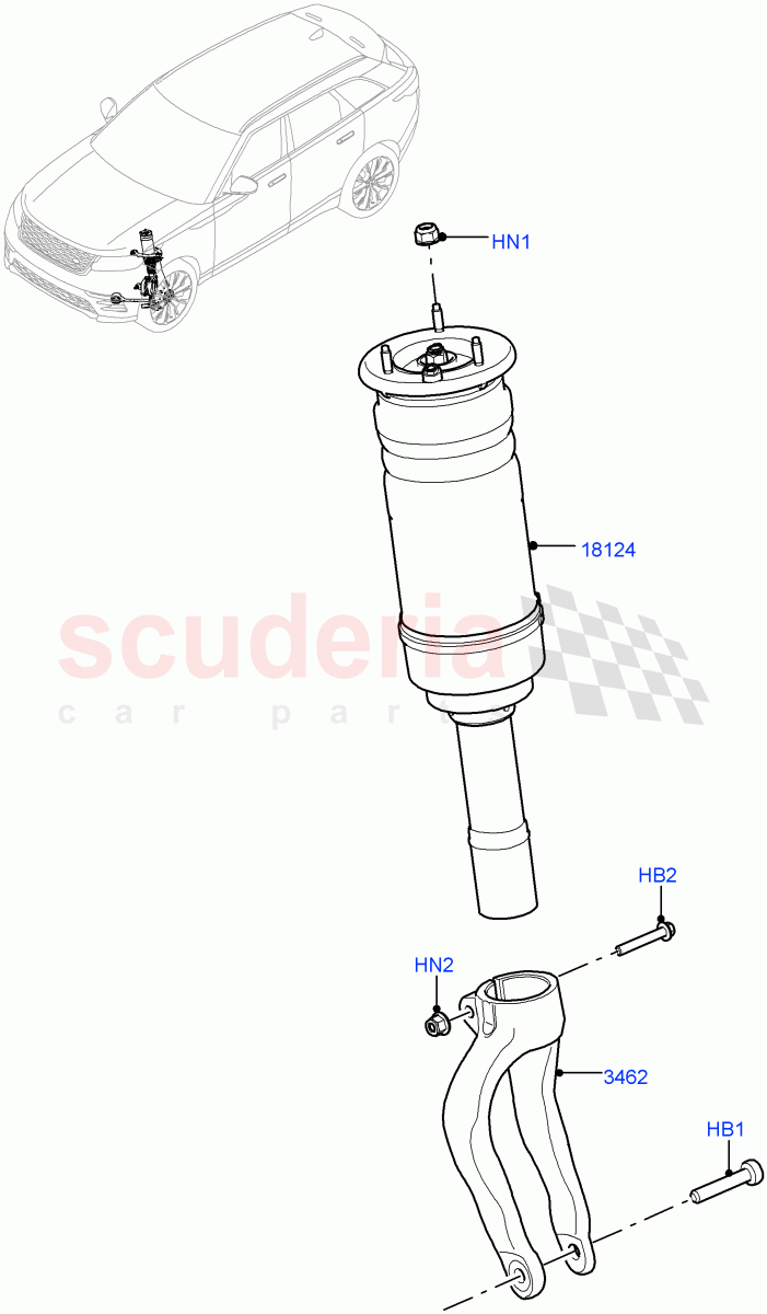 Front Suspension Struts And Springs(With Four Corner Air Suspension,With Performance Suspension) of Land Rover Land Rover Range Rover Velar (2017+) [2.0 Turbo Diesel AJ21D4]