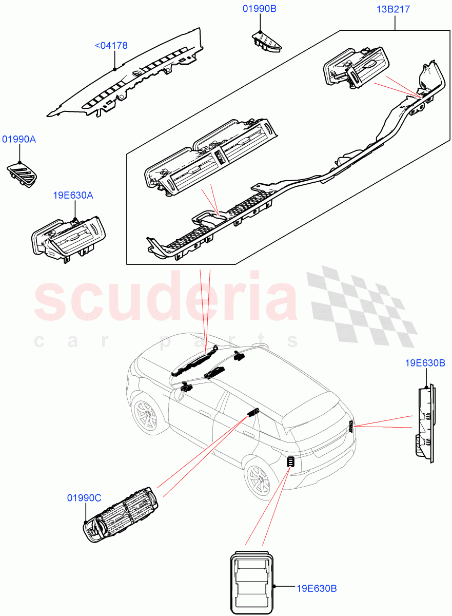 Air Vents, Louvres And Ducts(External Components)(Itatiaia (Brazil)) of Land Rover Land Rover Range Rover Evoque (2019+) [2.0 Turbo Petrol AJ200P]