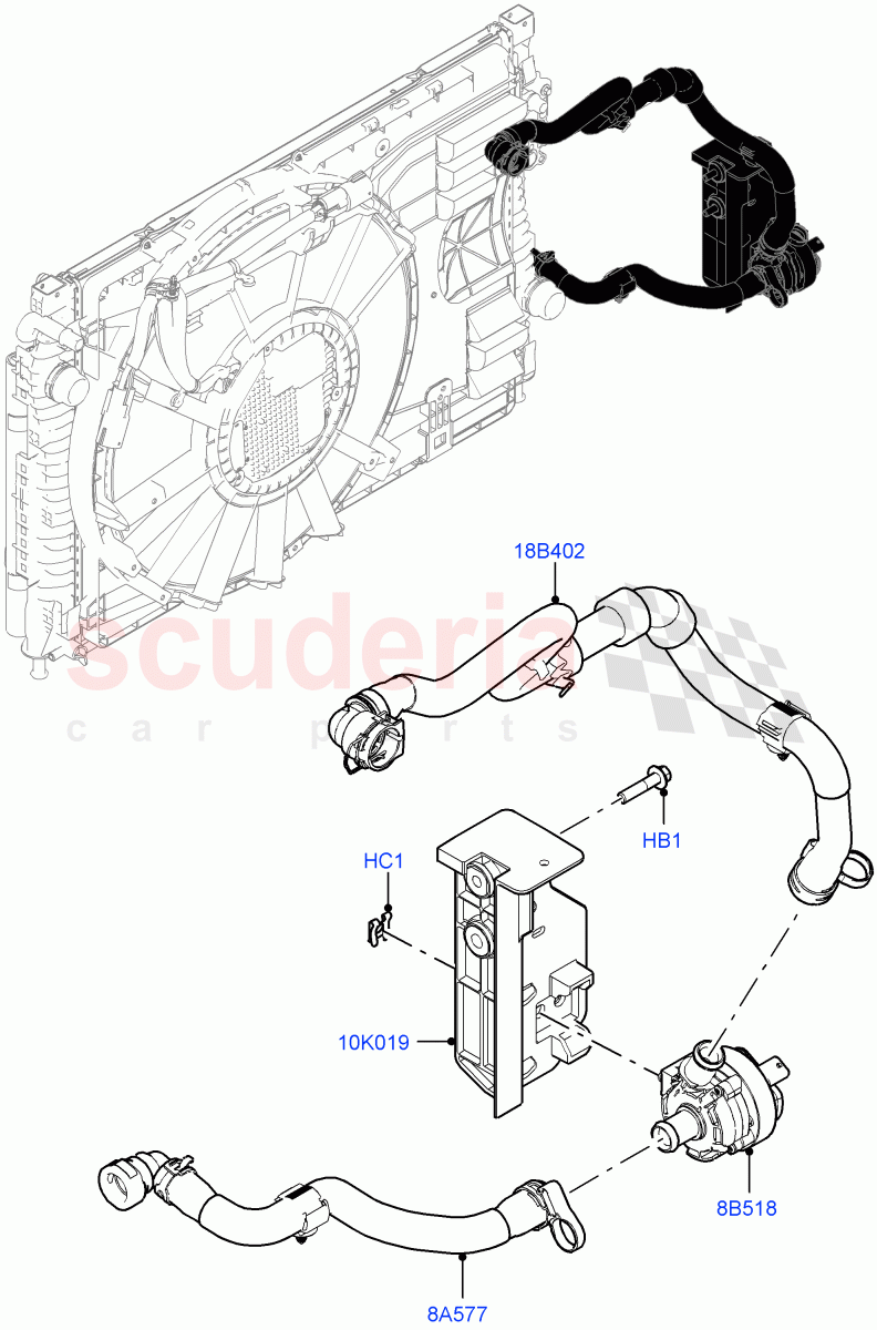 Water Pump(Auxiliary Water Pump Assembly)(1.5L AJ20P3 Petrol High,Changsu (China)) of Land Rover Land Rover Discovery Sport (2015+) [1.5 I3 Turbo Petrol AJ20P3]