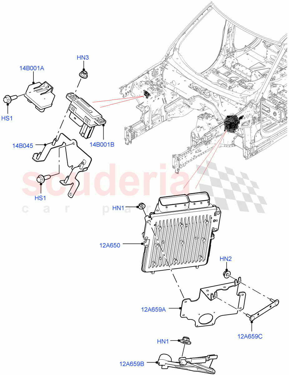 Engine Modules And Sensors(Nitra Plant Build)(3.0 V6 Diesel)((V)FROMK2000001) of Land Rover Land Rover Discovery 5 (2017+) [3.0 Diesel 24V DOHC TC]