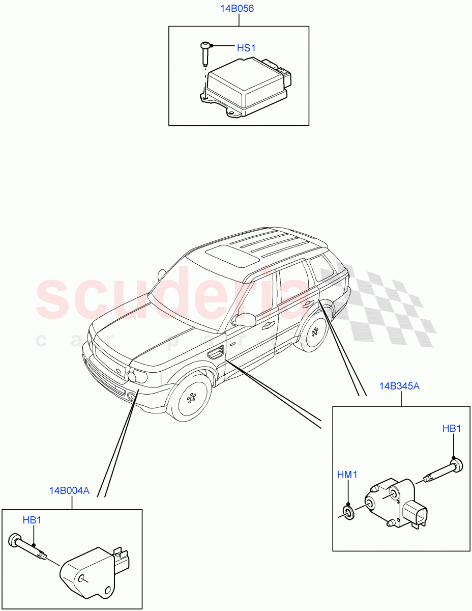 Airbag System(Sensors)((V)FROMAA000001) of Land Rover Land Rover Range Rover Sport (2010-2013) [3.6 V8 32V DOHC EFI Diesel]