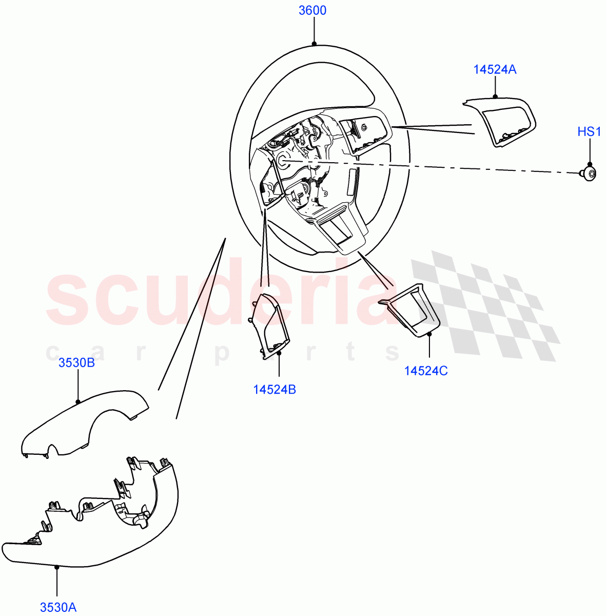 Steering Wheel(Changsu (China))((V)FROMFG000001,(V)TOKG446856) of Land Rover Land Rover Discovery Sport (2015+) [2.0 Turbo Diesel]