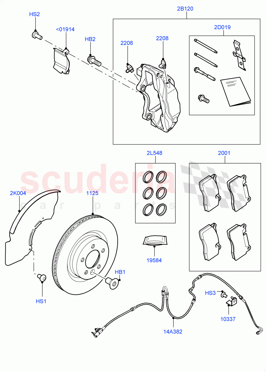 Front Brake Discs And Calipers(Front Disc And Caliper Size 19,Disc And Caliper Size-Frt 19/RR 19)((V)FROMJA000001) of Land Rover Land Rover Range Rover (2012-2021) [5.0 OHC SGDI NA V8 Petrol]