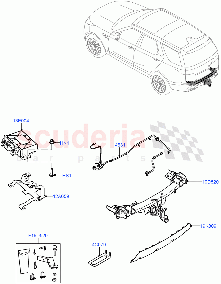 Towing Equipment(AUS/NZ Tow Bar)((+)"AUS/NZ") of Land Rover Land Rover Discovery 5 (2017+) [3.0 DOHC GDI SC V6 Petrol]