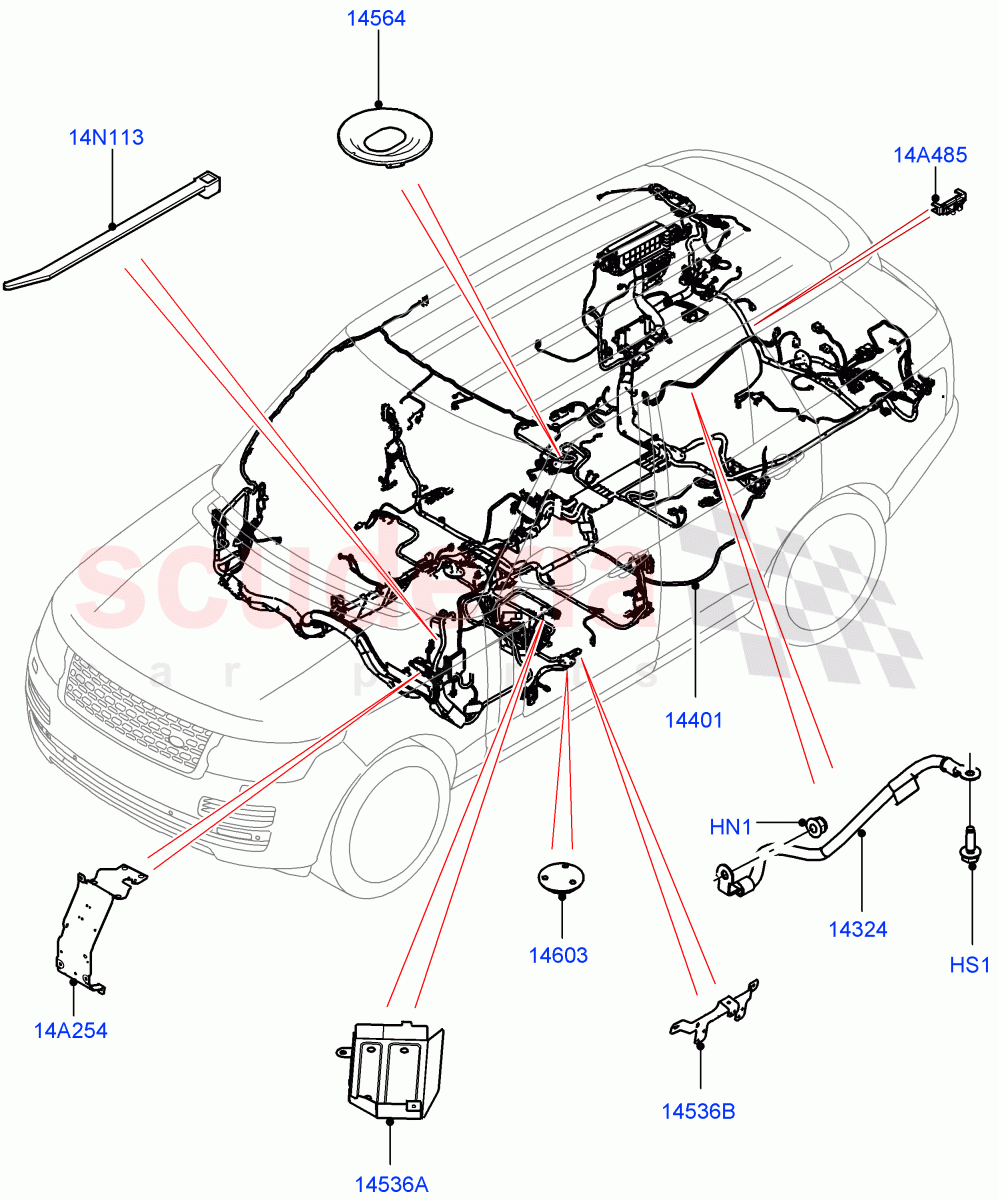 Electrical Wiring - Engine And Dash(Main Harness)((V)FROMFA000001,(V)TOFA999999) of Land Rover Land Rover Range Rover (2012-2021) [3.0 DOHC GDI SC V6 Petrol]