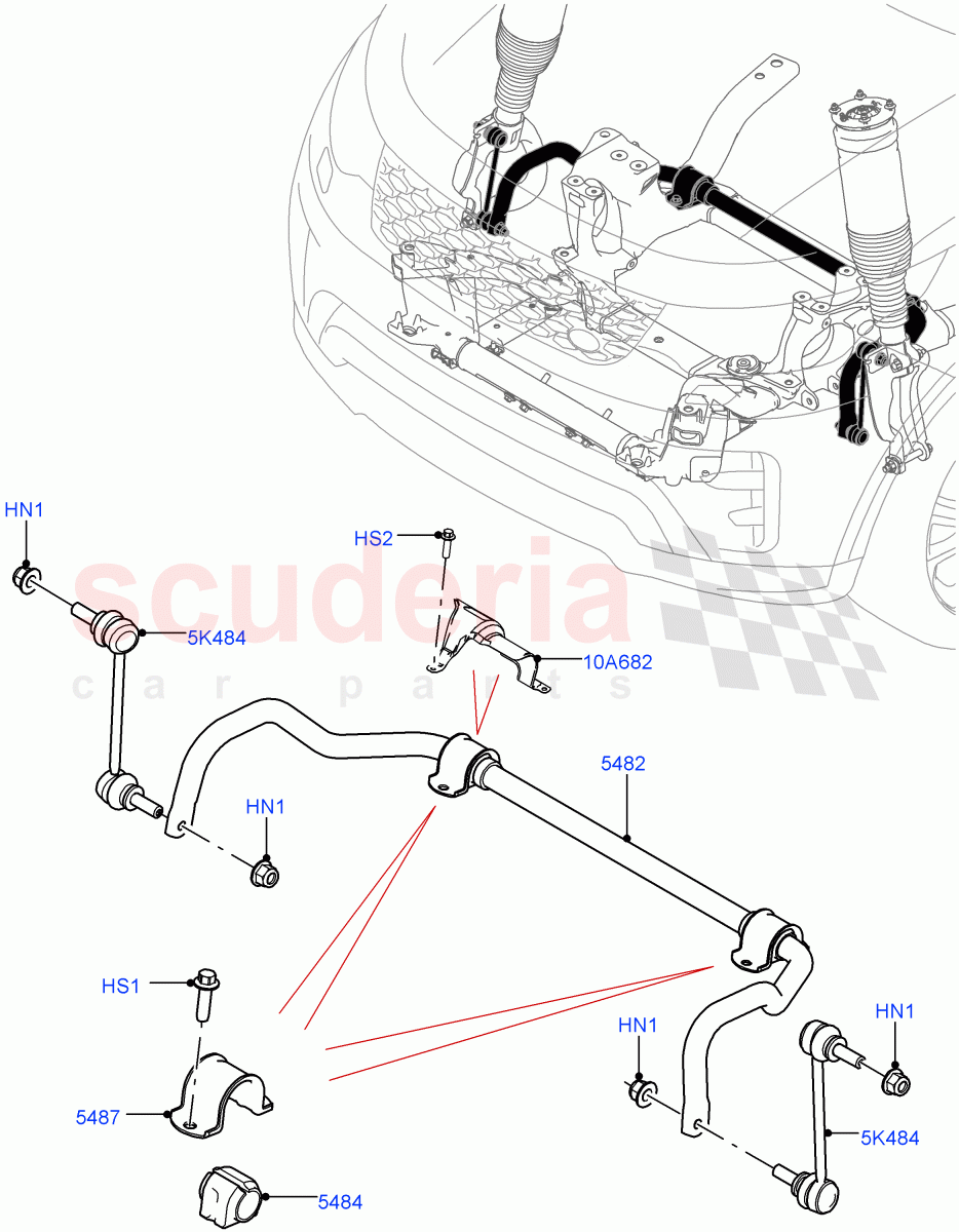 Front Cross Member & Stabilizer Bar(Nitra Plant Build, Conventional Stabilizer Bar)((V)FROMK2000001) of Land Rover Land Rover Discovery 5 (2017+) [3.0 I6 Turbo Petrol AJ20P6]