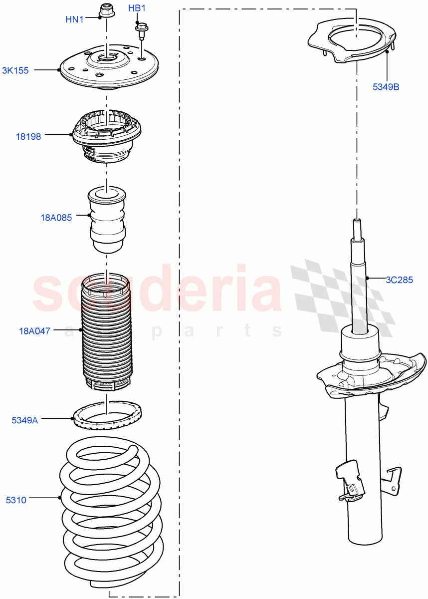Front Suspension Struts And Springs(Itatiaia (Brazil))((V)FROMGT000001) of Land Rover Land Rover Discovery Sport (2015+) [1.5 I3 Turbo Petrol AJ20P3]