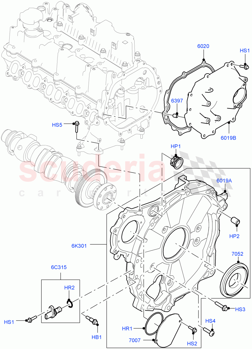 Timing Gear Covers(2.0L I4 DSL MID DOHC AJ200,Itatiaia (Brazil),2.0L I4 DSL HIGH DOHC AJ200)((V)FROMGT000001) of Land Rover Land Rover Discovery Sport (2015+) [2.0 Turbo Diesel]
