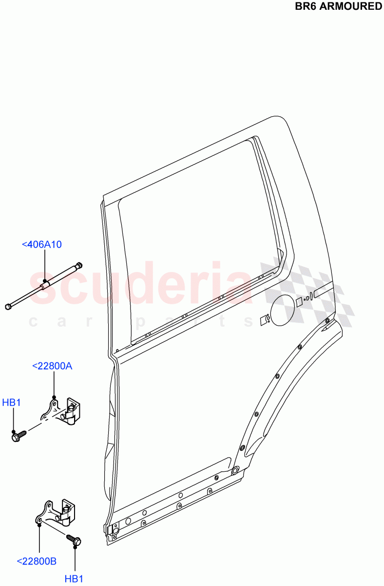 Rear Doors, Hinges & Weatherstrips(With B6 Level Armouring)((V)FROMAA000001) of Land Rover Land Rover Discovery 4 (2010-2016) [3.0 DOHC GDI SC V6 Petrol]