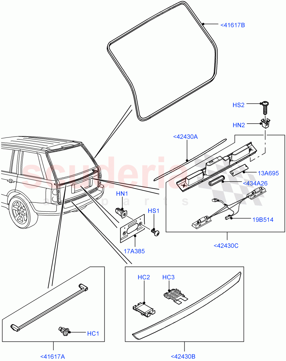 Luggage Compartment Door(Finisher And Seals)((V)FROMAA000001) of Land Rover Land Rover Range Rover (2010-2012) [5.0 OHC SGDI SC V8 Petrol]