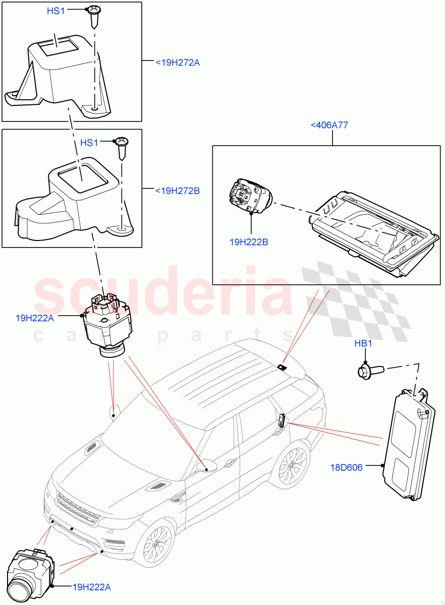 Camera Equipment(Surround Camera System)((V)TOFA999999) of Land Rover Land Rover Range Rover Sport (2014+) [3.0 I6 Turbo Petrol AJ20P6]