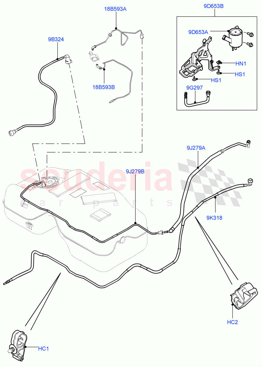 Fuel Lines(Rear)(2.0L 16V TIVCT T/C 240PS Petrol,Changsu (China))((V)FROMFG000001) of Land Rover Land Rover Discovery Sport (2015+) [2.0 Turbo Petrol GTDI]