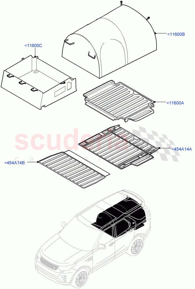 Loadspace Protection Mats(Solihull Plant Build, Nitra Plant Build) of Land Rover Land Rover Discovery 5 (2017+) [3.0 I6 Turbo Diesel AJ20D6]