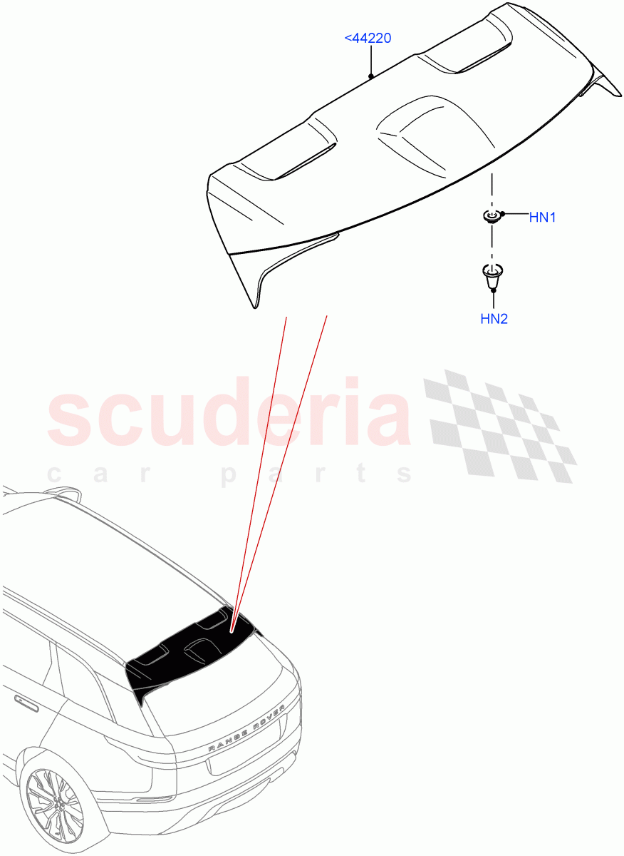 Spoiler And Related Parts of Land Rover Land Rover Range Rover Velar (2017+) [3.0 I6 Turbo Petrol AJ20P6]