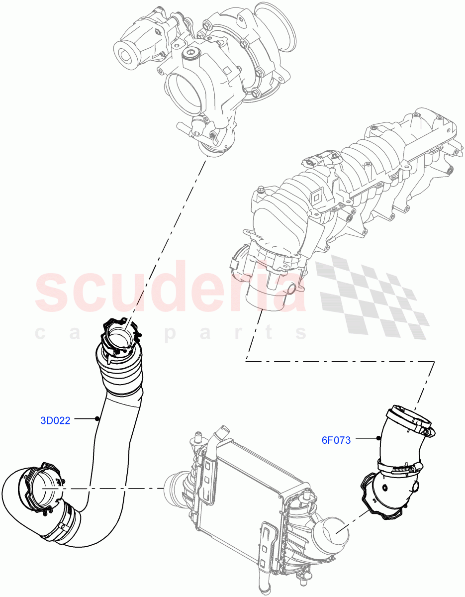 Intercooler/Air Ducts And Hoses(2.0L AJ21D4 Diesel Mid)((V)FROMMA000001) of Land Rover Land Rover Range Rover Velar (2017+) [2.0 Turbo Diesel AJ21D4]