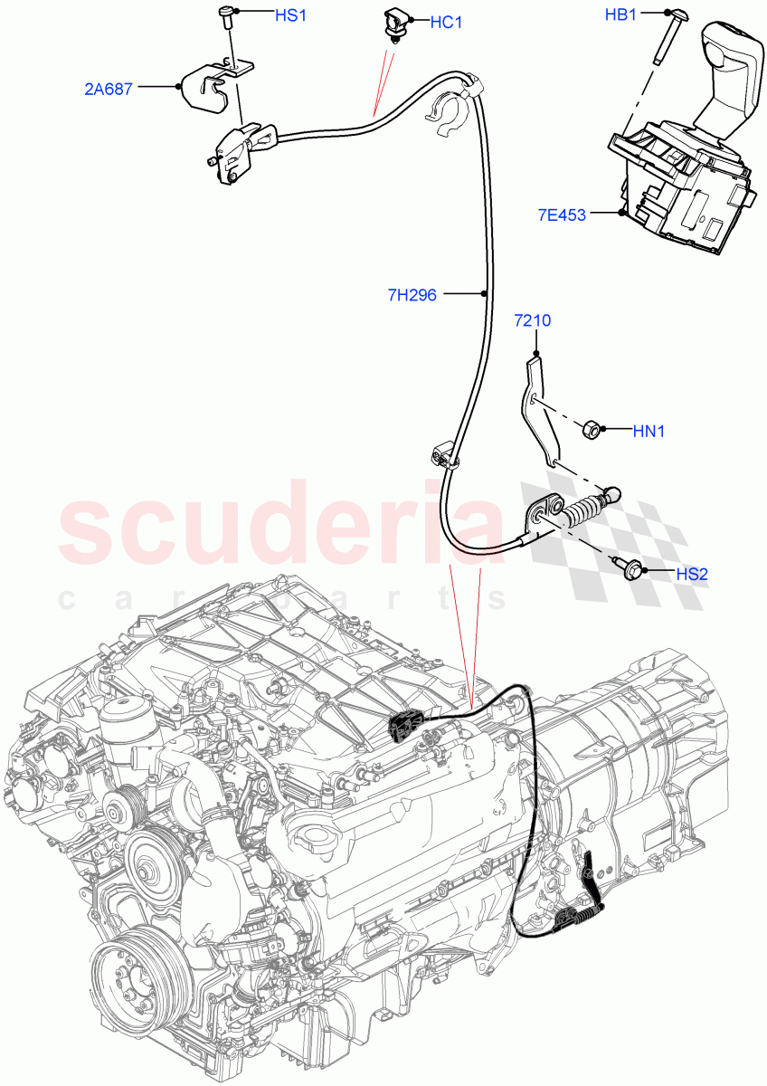 Gear Change-Automatic Transmission(Nitra Plant Build)(5.0 Petrol AJ133 DOHC CDA,8 Speed Auto Trans ZF 8HP70 4WD)((V)FROMM2000001) of Land Rover Land Rover Defender (2020+) [2.0 Turbo Petrol AJ200P]