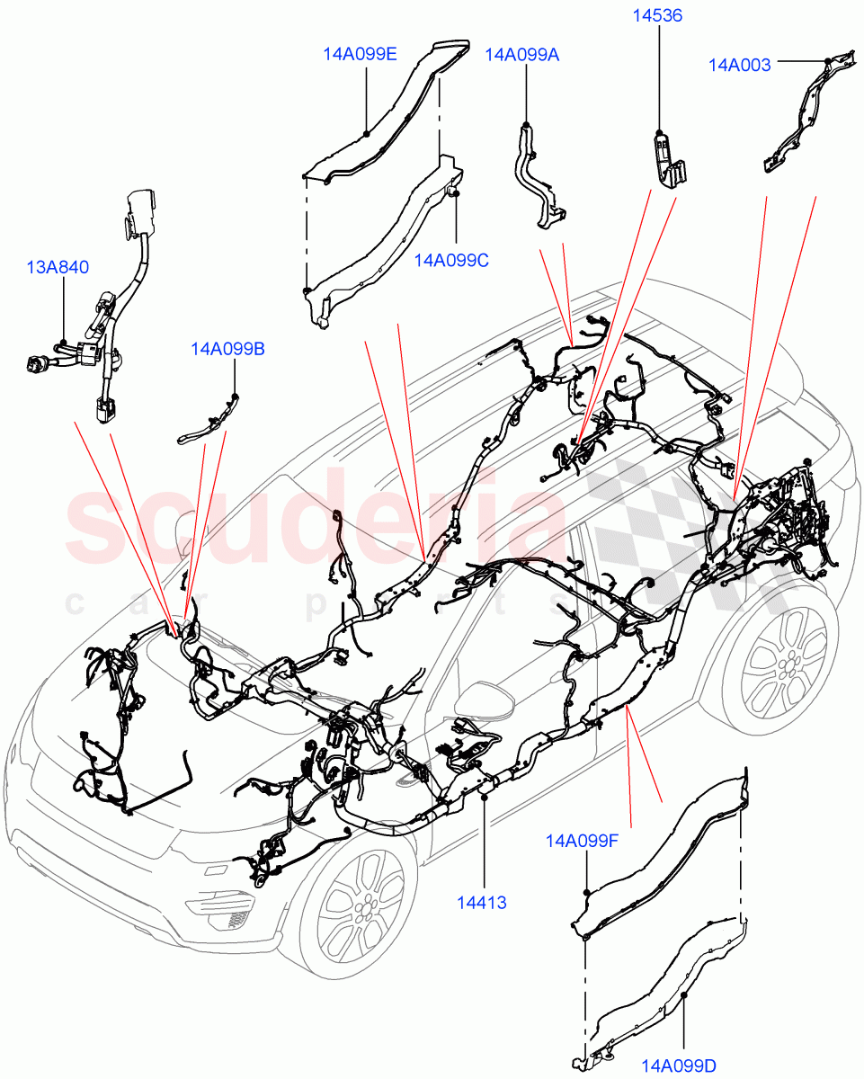 Electrical Wiring - Engine And Dash(Mega Harness)(Changsu (China))((V)FROMKG446857) of Land Rover Land Rover Discovery Sport (2015+) [2.0 Turbo Petrol AJ200P]