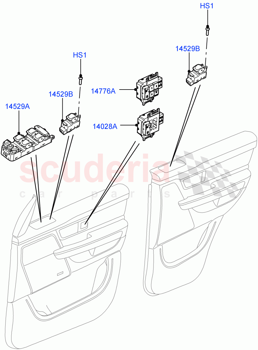 Switches(Door)((V)FROMAA000001) of Land Rover Land Rover Range Rover Sport (2010-2013) [3.0 Diesel 24V DOHC TC]