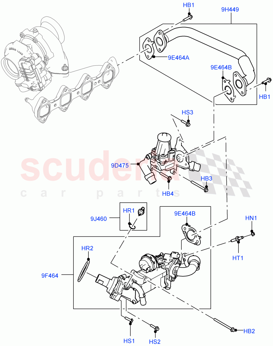 Exhaust Gas Recirculation(Nitra Plant Build, LH Side)(2.0L I4 DSL HIGH DOHC AJ200)((V)FROMK2000001) of Land Rover Land Rover Discovery 5 (2017+) [2.0 Turbo Diesel]