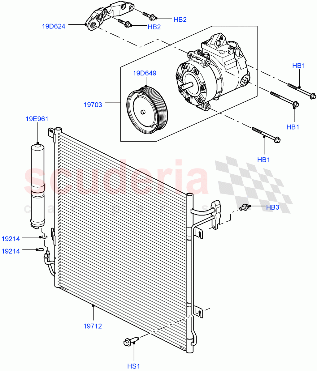 Air Conditioning Condensr/Compressr(Lion Diesel 2.7 V6 (140KW))((V)FROMAA000001) of Land Rover Land Rover Discovery 4 (2010-2016) [2.7 Diesel V6]