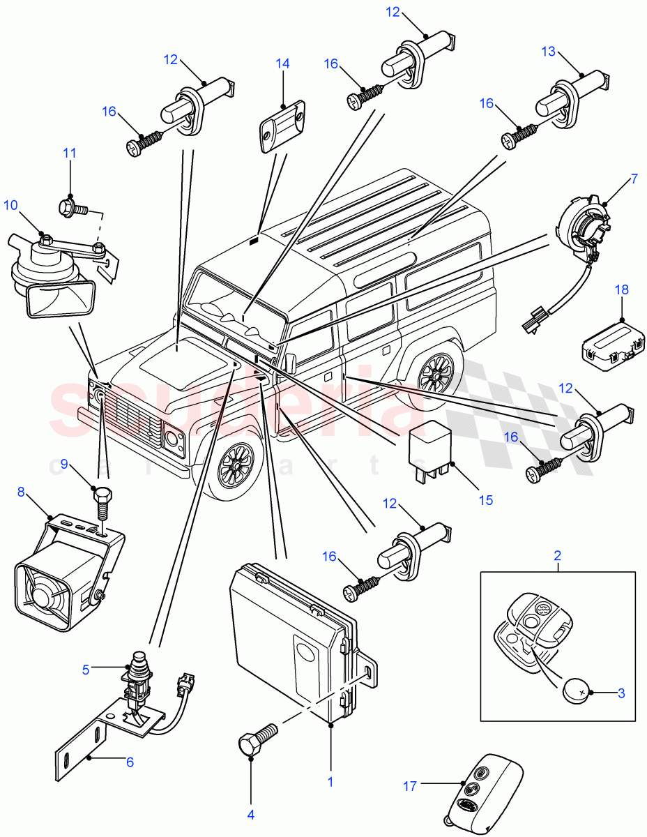 Anti-Theft Alarm Systems((V)FROM7A000001) of Land Rover Land Rover Defender (2007-2016)