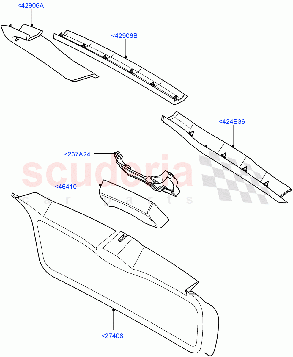 Back Door/Tailgate Trim Panels((V)FROMAA000001,(V)TOBA999999) of Land Rover Land Rover Range Rover Sport (2010-2013) [5.0 OHC SGDI SC V8 Petrol]