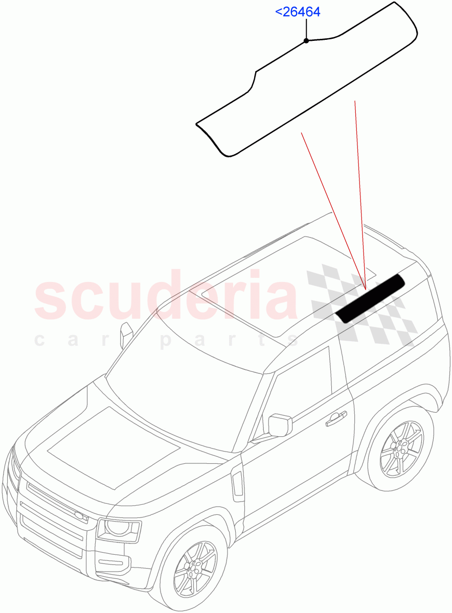 Roof Side Glass of Land Rover Land Rover Defender (2020+) [5.0 OHC SGDI SC V8 Petrol]