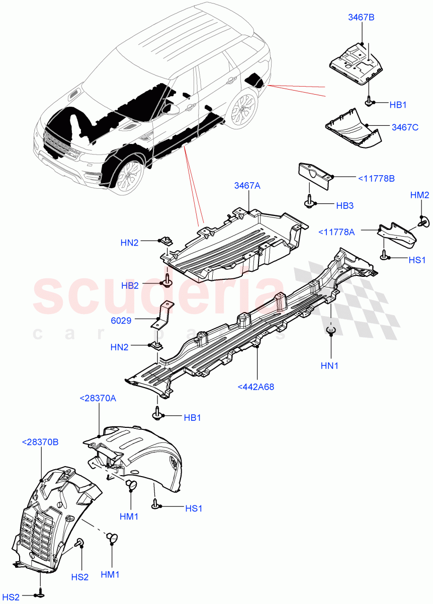 Front Panels, Aprons & Side Members(Apron) of Land Rover Land Rover Range Rover Sport (2014+) [3.0 DOHC GDI SC V6 Petrol]
