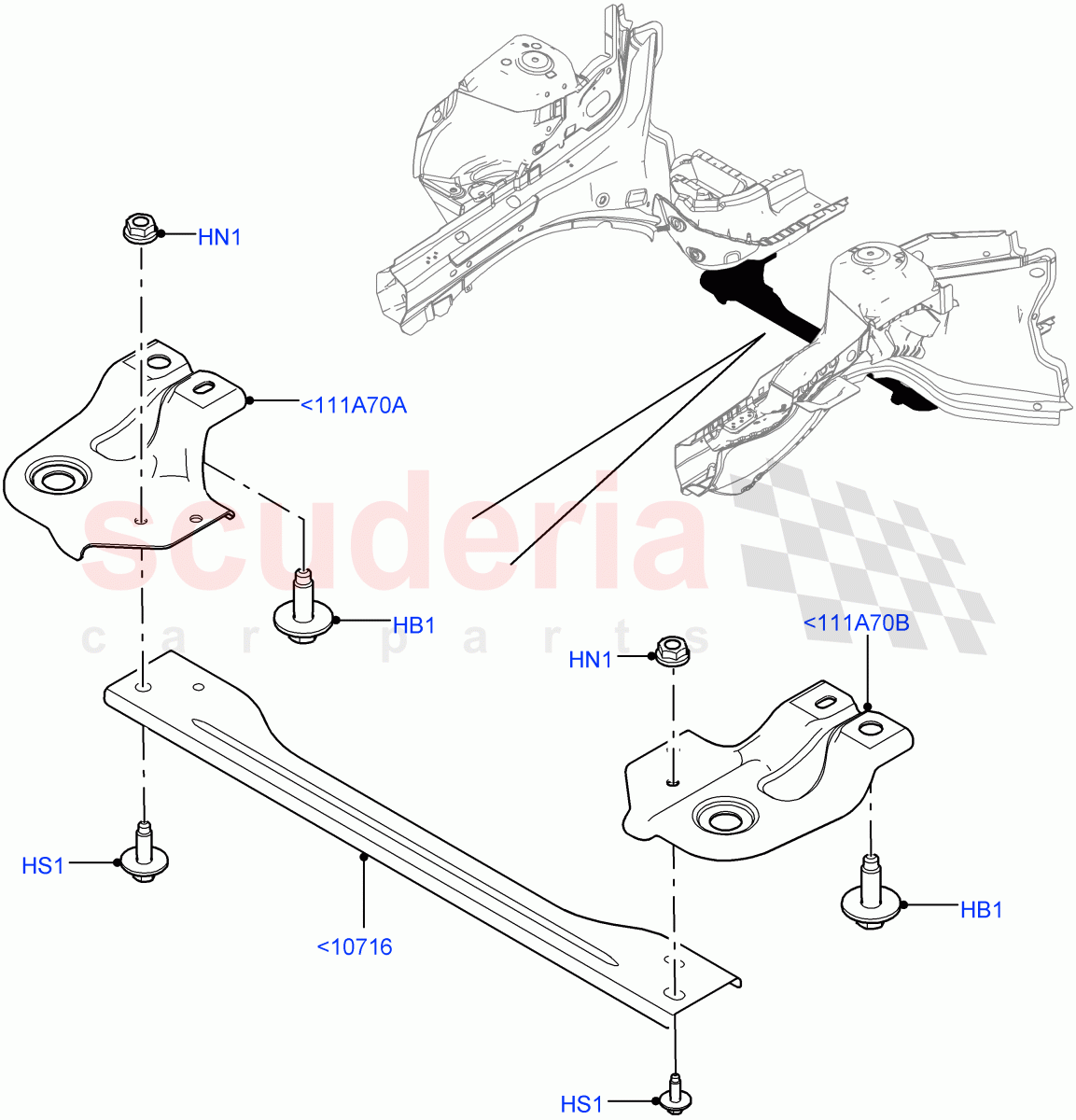Front Panels, Aprons & Side Members(Crossmember)(Changsu (China))((V)FROMFG000001) of Land Rover Land Rover Discovery Sport (2015+) [2.2 Single Turbo Diesel]