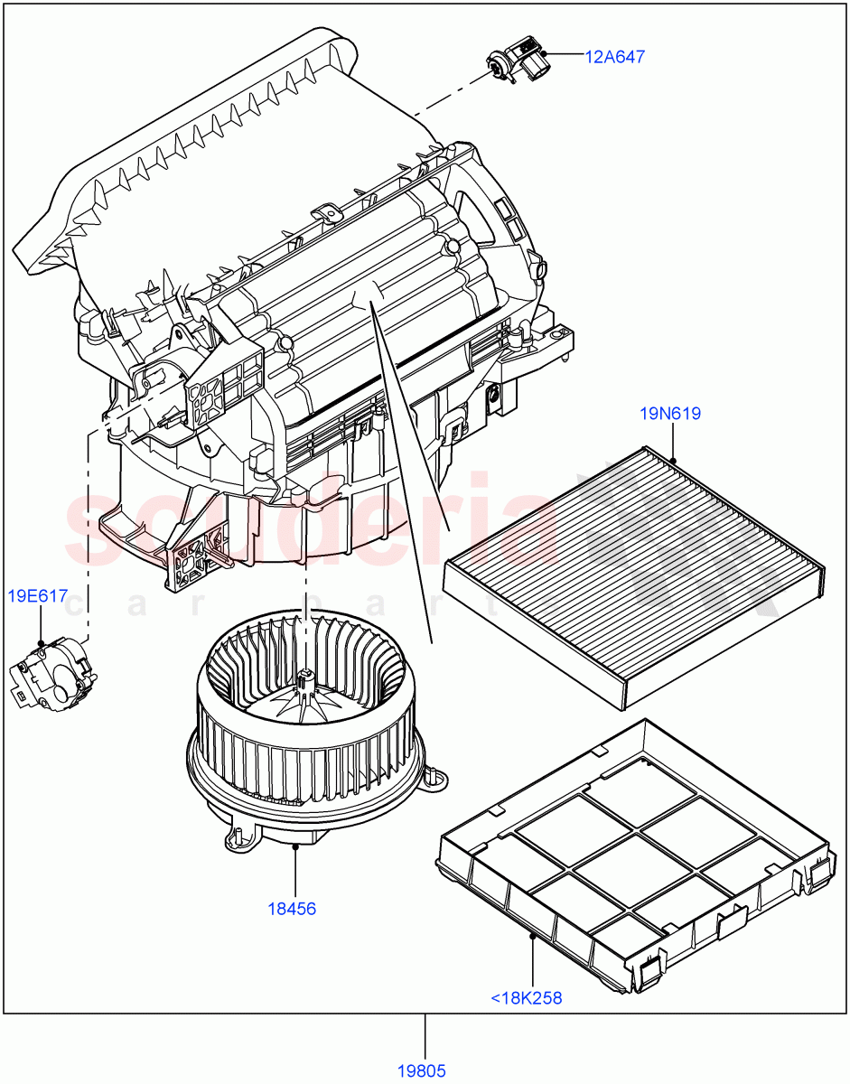 Heater/Air Con Blower And Compnts of Land Rover Land Rover Range Rover Sport (2014+) [3.0 Diesel 24V DOHC TC]