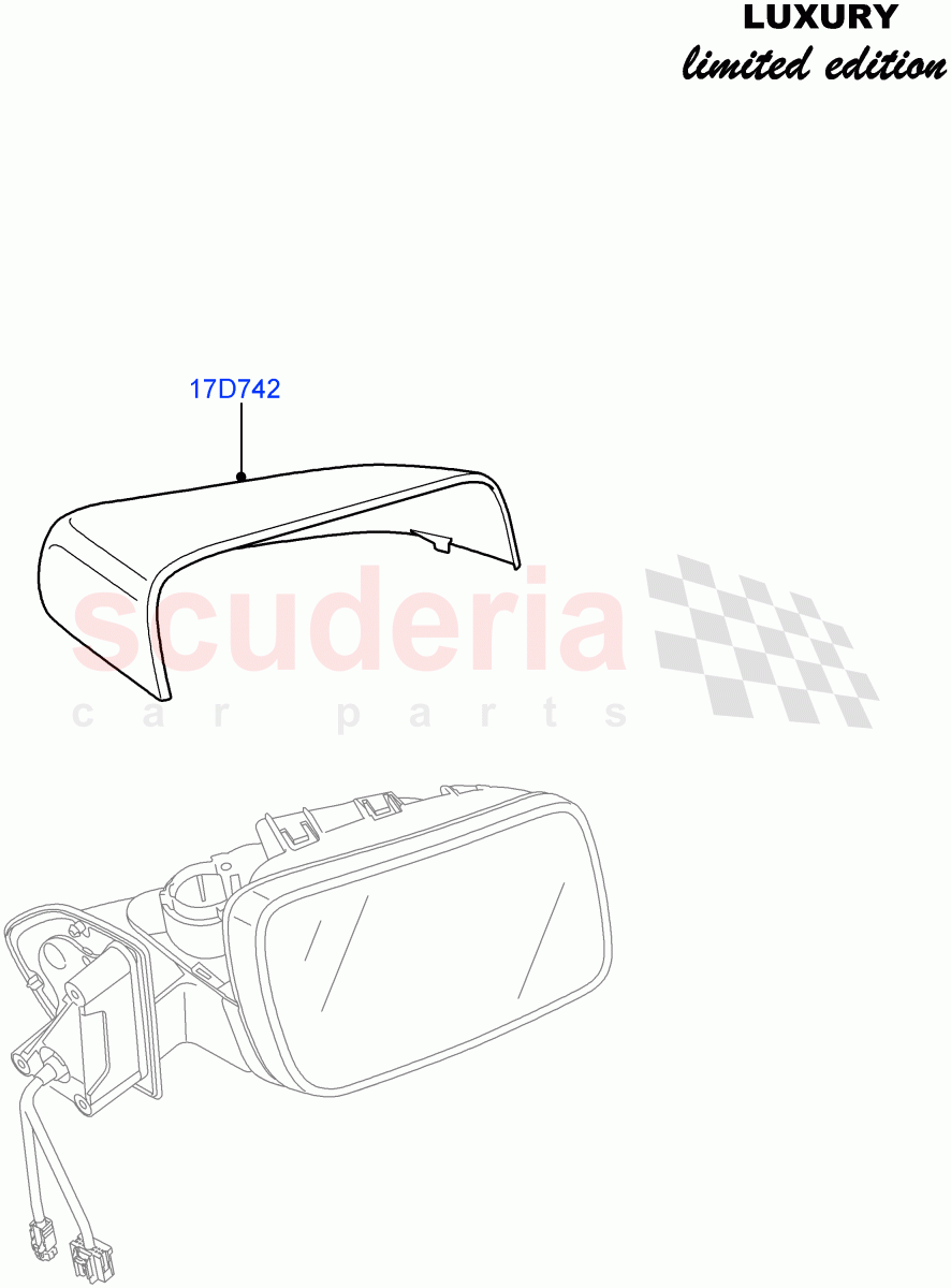 Exterior Rear View Mirror((V)FROMCA000001,(V)TODA999999) of Land Rover Land Rover Discovery 4 (2010-2016) [3.0 Diesel 24V DOHC TC]