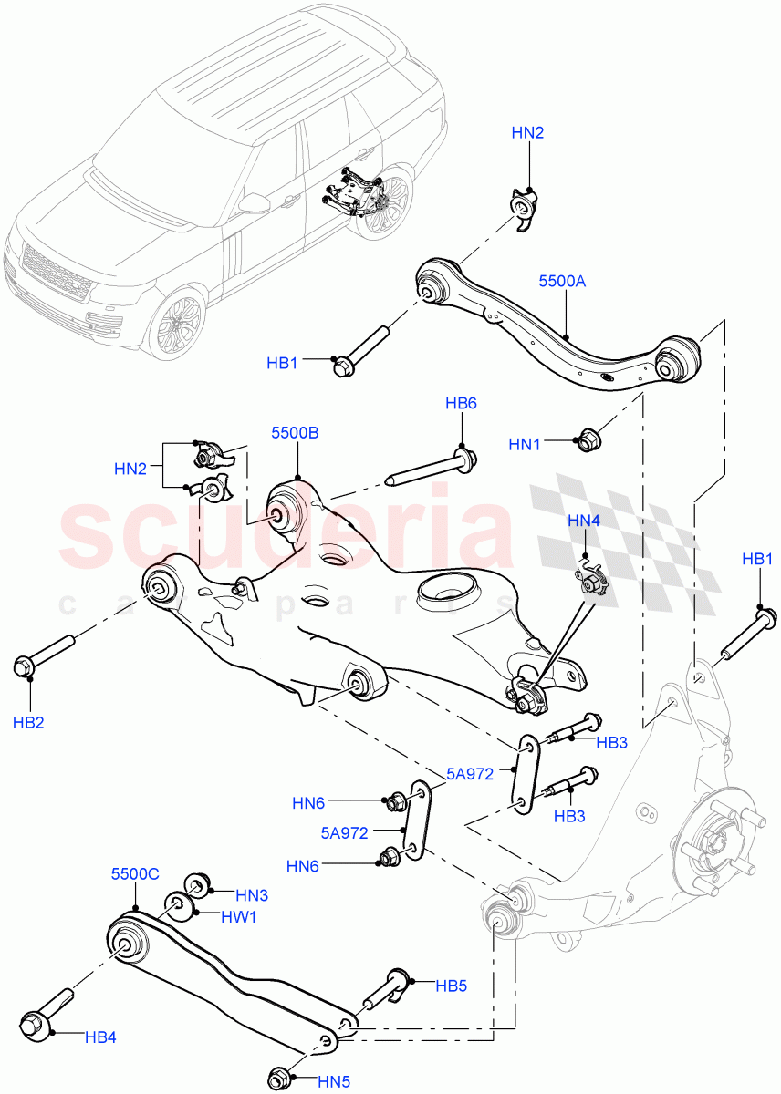 Rear Suspension Arms of Land Rover Land Rover Range Rover (2012-2021) [5.0 OHC SGDI NA V8 Petrol]