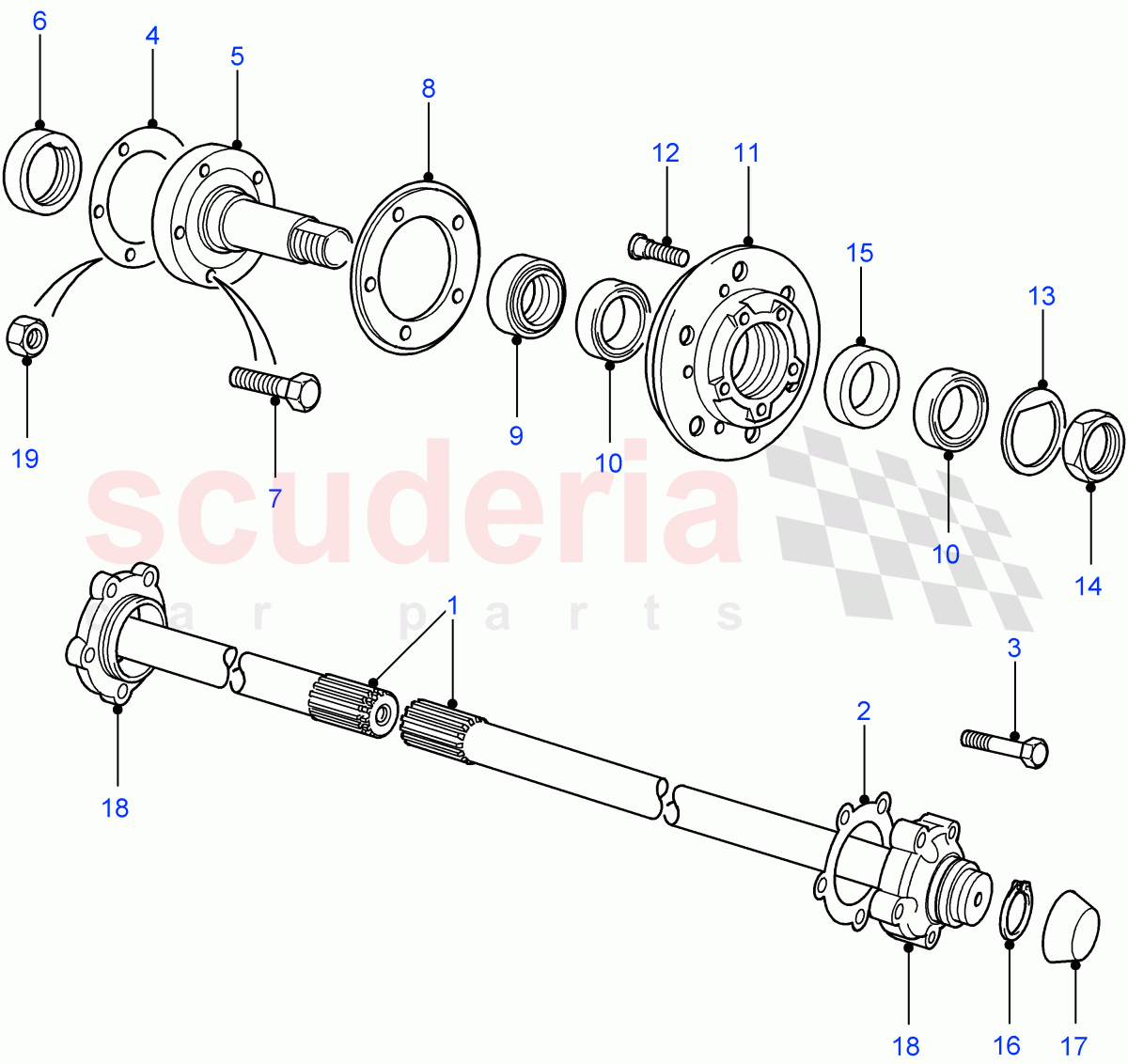 Hubs And Driveshafts((V)FROM7A000001) of Land Rover Land Rover Defender (2007-2016)