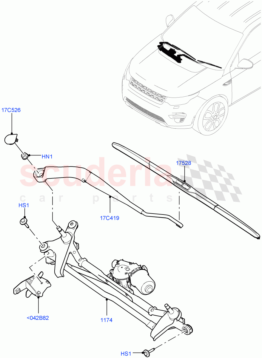 Windscreen Wiper(Halewood (UK)) of Land Rover Land Rover Discovery Sport (2015+) [2.0 Turbo Diesel AJ21D4]