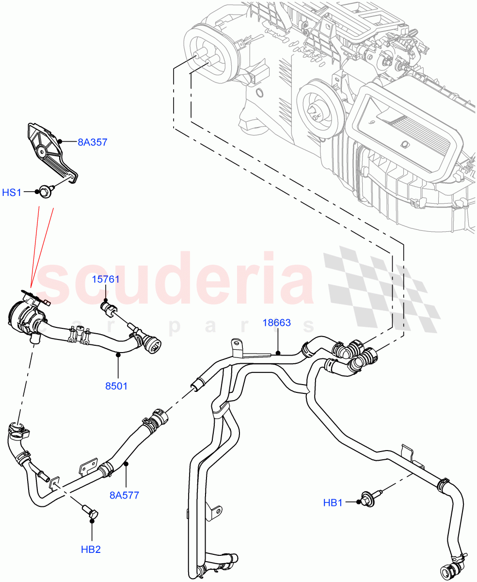 Heater Hoses(Nitra Plant Build)(3.0L AJ20D6 Diesel High,With Ptc Heater,Premium Air Conditioning-Front/Rear,Less Heater)((V)FROMM2000001) of Land Rover Land Rover Discovery 5 (2017+) [3.0 I6 Turbo Diesel AJ20D6]