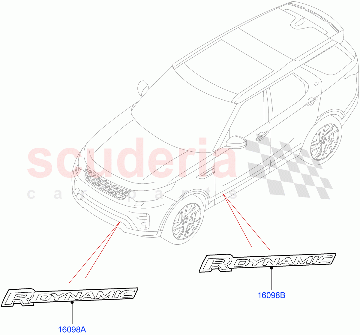 Name Plates(Nitra Plant Build)(Version - R-Dynamic)((V)FROMM2000001) of Land Rover Land Rover Discovery 5 (2017+) [3.0 I6 Turbo Diesel AJ20D6]