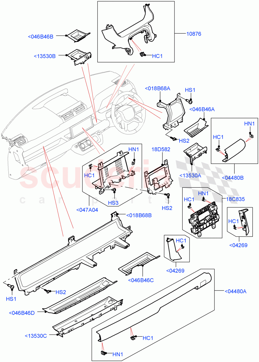 Instrument Panel(External Components, Centre) of Land Rover Land Rover Defender (2020+) [5.0 OHC SGDI SC V8 Petrol]