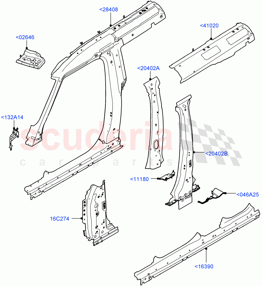 Side Panels - Inner(Middle - Front) of Land Rover Land Rover Defender (2020+) [2.0 Turbo Petrol AJ200P]