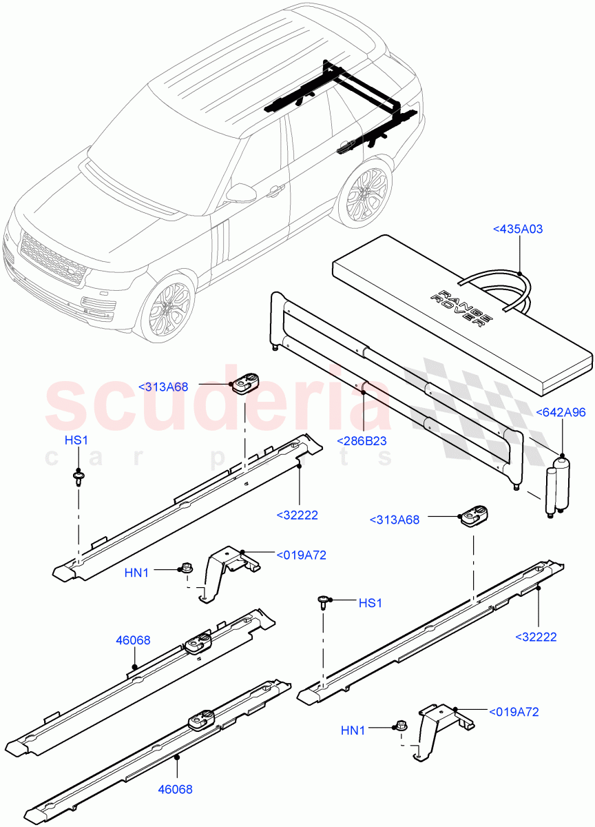 Load Compartment Trim(Floor)(Load Retainer Luggage Rails,Load Retainer Lugg Rail With Ret Kt) of Land Rover Land Rover Range Rover (2012-2021) [5.0 OHC SGDI NA V8 Petrol]