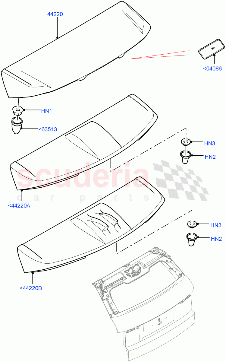 Spoiler And Related Parts(Changsu (China))((V)FROMEG000001) of Land Rover Land Rover Range Rover Evoque (2012-2018) [2.2 Single Turbo Diesel]