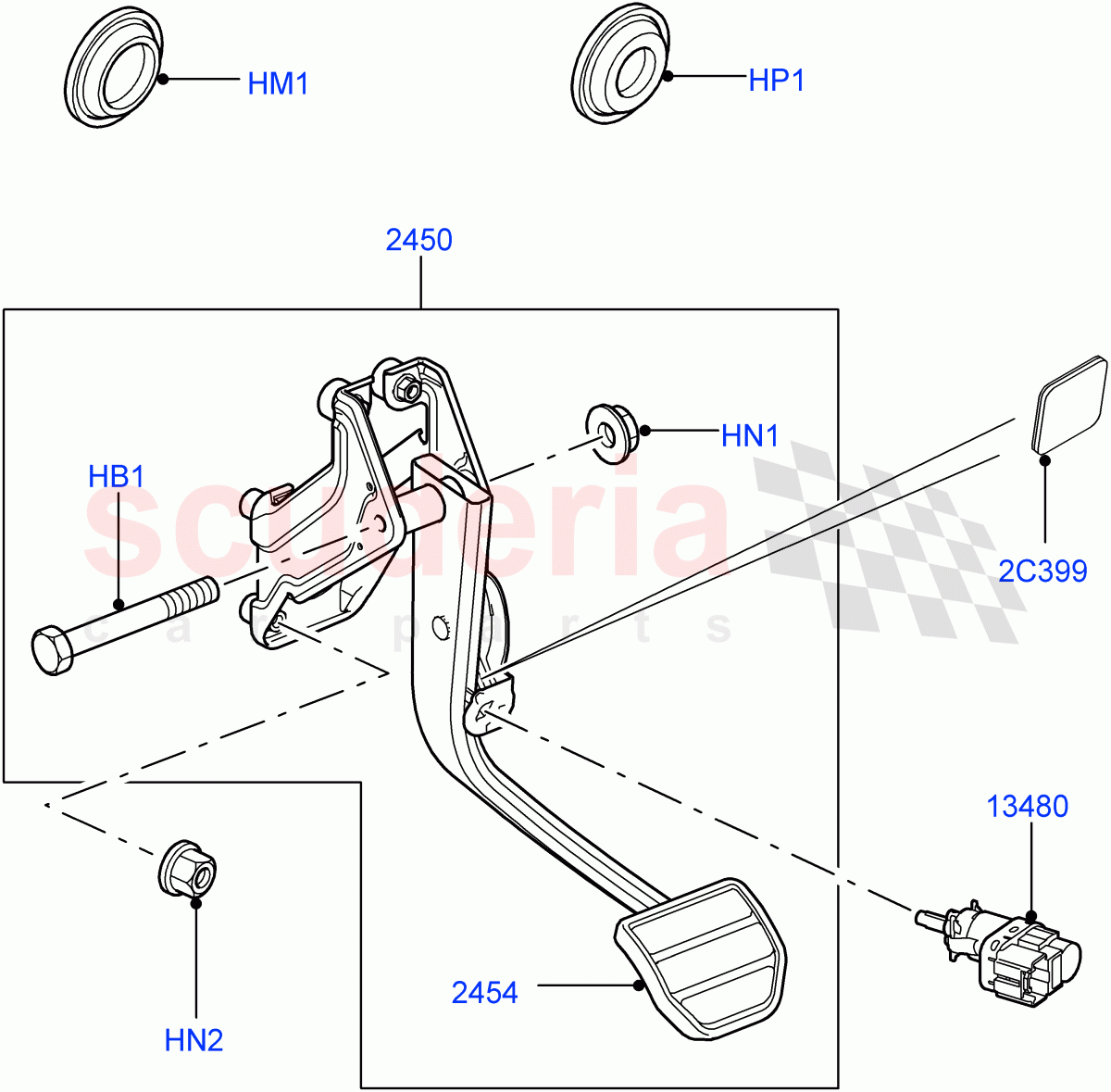 Brake And Clutch Controls(Automatic Transmission)((V)FROMAA000001) of Land Rover Land Rover Discovery 4 (2010-2016) [5.0 OHC SGDI NA V8 Petrol]