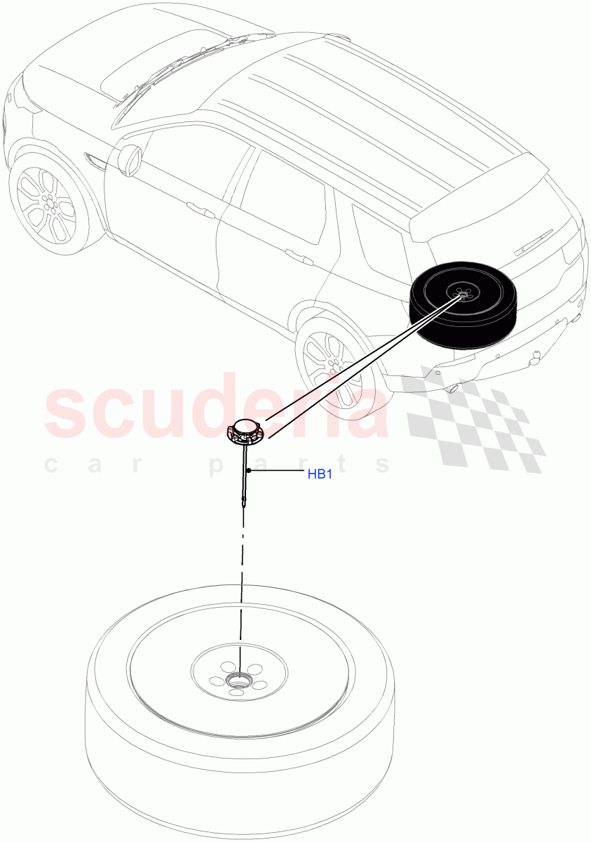 Spare Wheel Carrier(Itatiaia (Brazil),With 5 Seat Configuration)((V)FROMGT000001) of Land Rover Land Rover Discovery Sport (2015+) [2.0 Turbo Diesel AJ21D4]