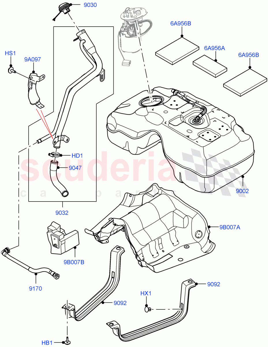 Fuel Tank & Related Parts(1.5L AJ20P3 Petrol High,Changsu (China))((V)FROMKG446857) of Land Rover Land Rover Discovery Sport (2015+) [1.5 I3 Turbo Petrol AJ20P3]