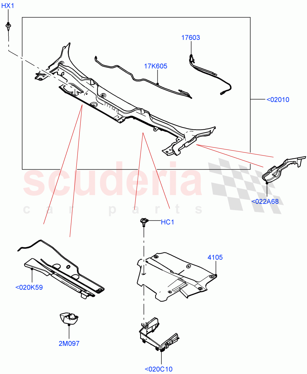 Cowl/Panel And Related Parts(Changsu (China)) of Land Rover Land Rover Range Rover Evoque (2019+) [1.5 I3 Turbo Petrol AJ20P3]