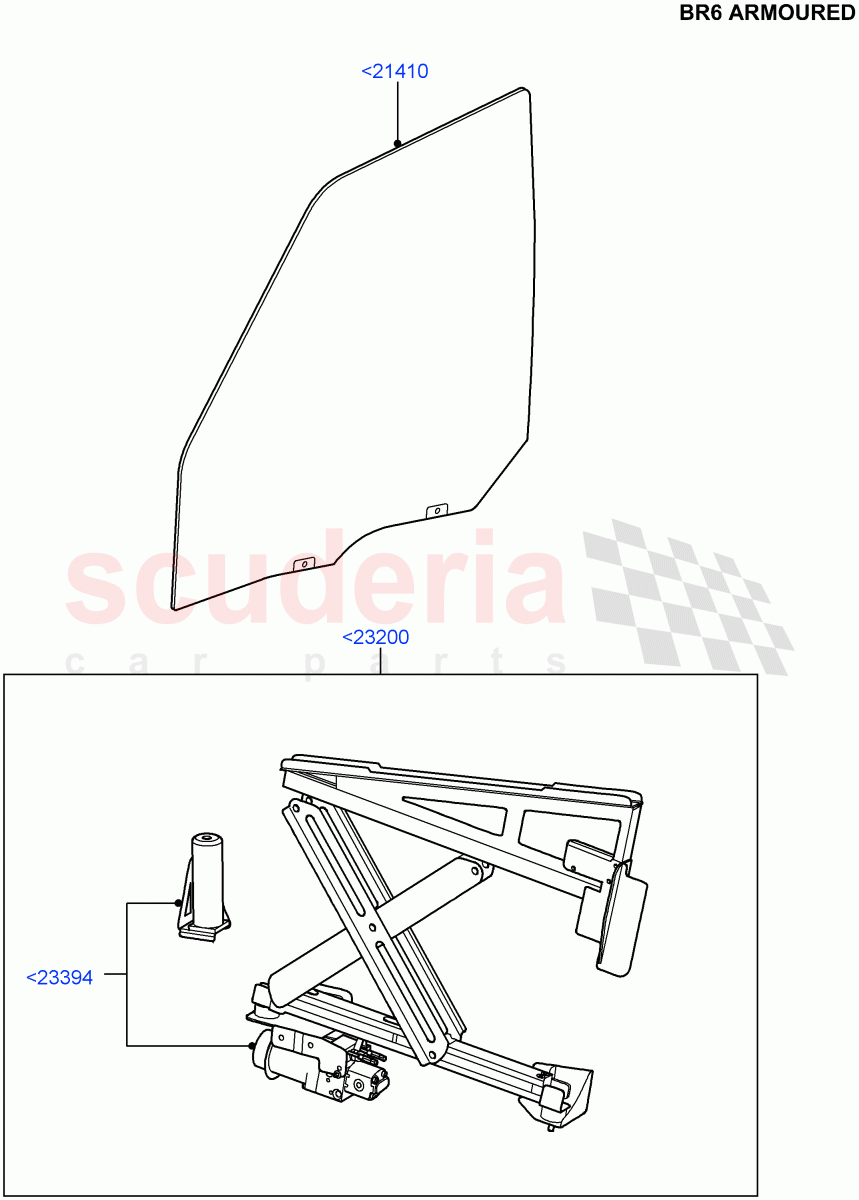 Front Door Glass & Window Controls(With B6 Level Armouring)((V)FROMAA000001) of Land Rover Land Rover Discovery 4 (2010-2016) [3.0 DOHC GDI SC V6 Petrol]