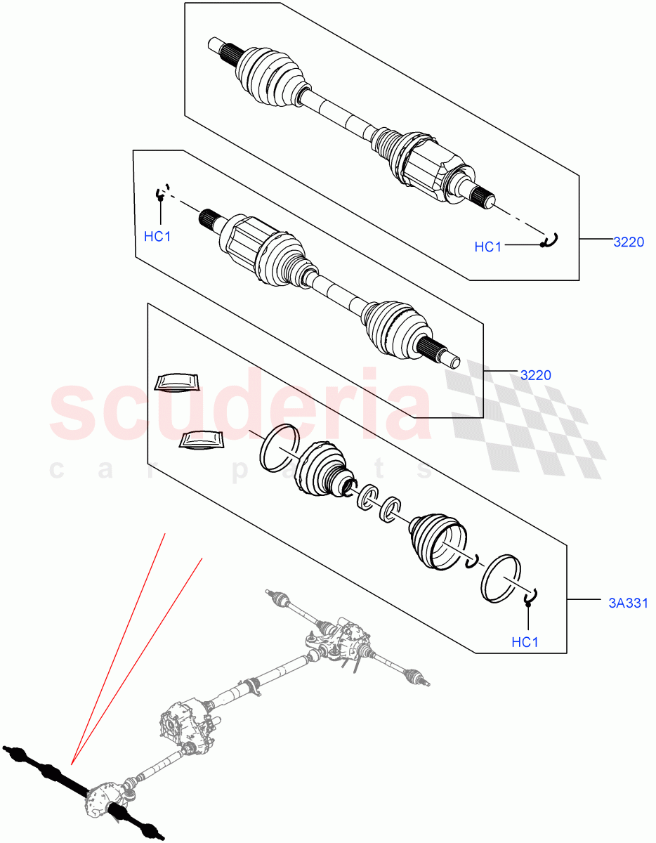 Drive Shaft - Front Axle Drive(Driveshaft, Nitra Plant Build)((V)FROMM2000001) of Land Rover Land Rover Discovery 5 (2017+) [2.0 Turbo Diesel]