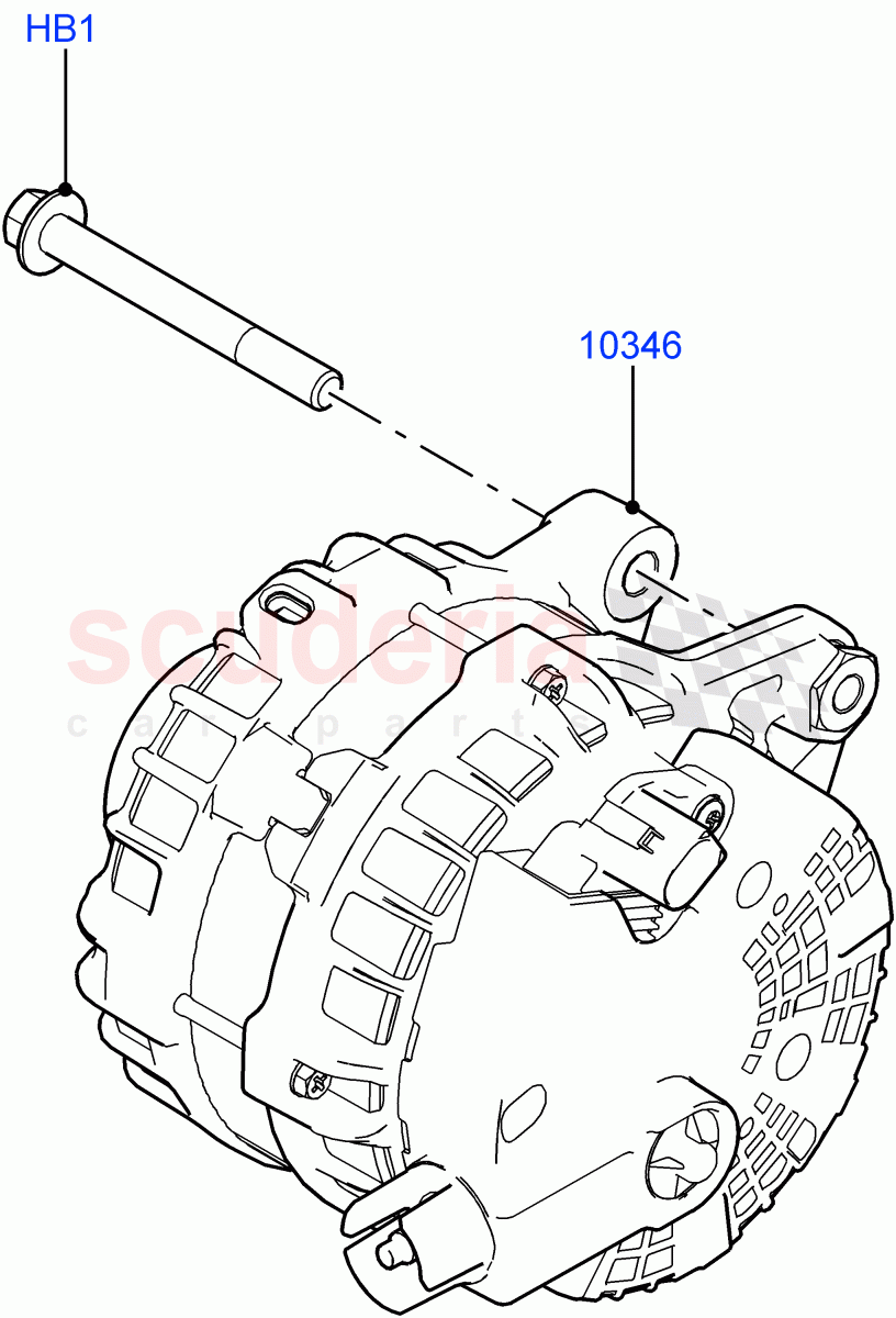 Alternator And Mountings(Less Electric Engine Battery) of Land Rover Land Rover Defender (2020+) [5.0 OHC SGDI SC V8 Petrol]