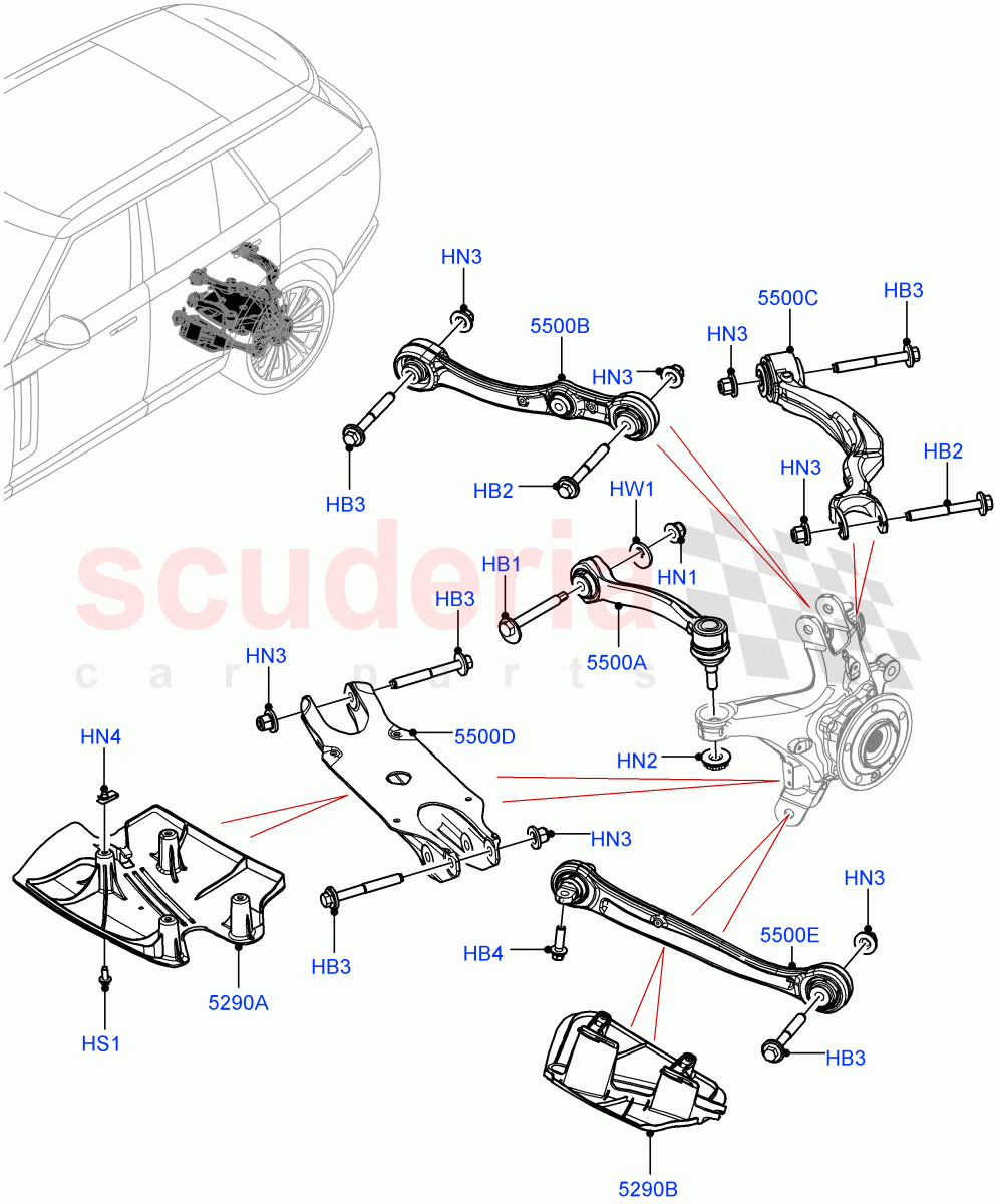 Rear Suspension Arms of Land Rover Land Rover Range Rover (2022+) [4.4 V8 Turbo Petrol NC10]